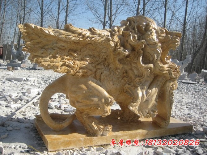飞狮雕塑西洋狮子石雕