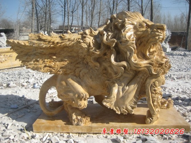 飞狮雕塑西洋狮子石雕