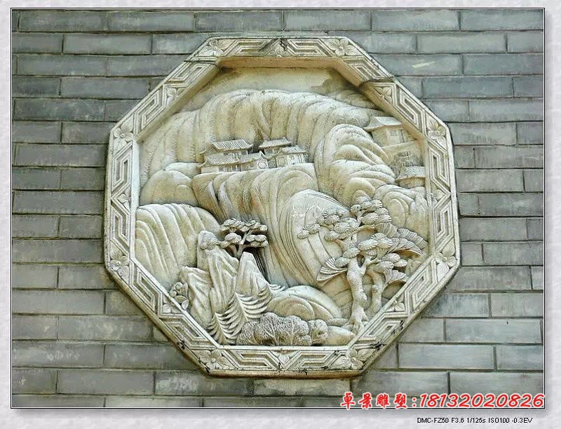 风景画石浮雕园林墙壁浮雕 (3)