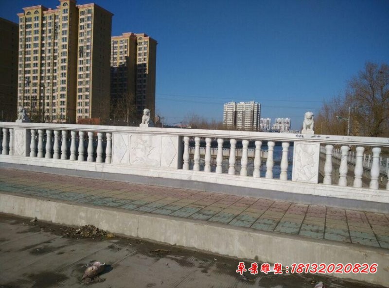 公园石栏杆雕塑汉白玉石雕栏杆 