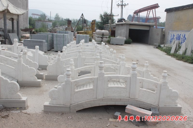 公园小桥石雕汉白玉石桥雕塑 