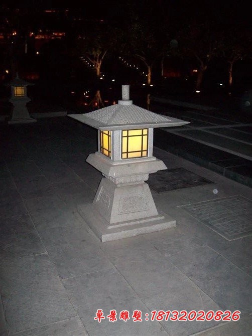 宫灯石雕公园大理石灯雕塑 