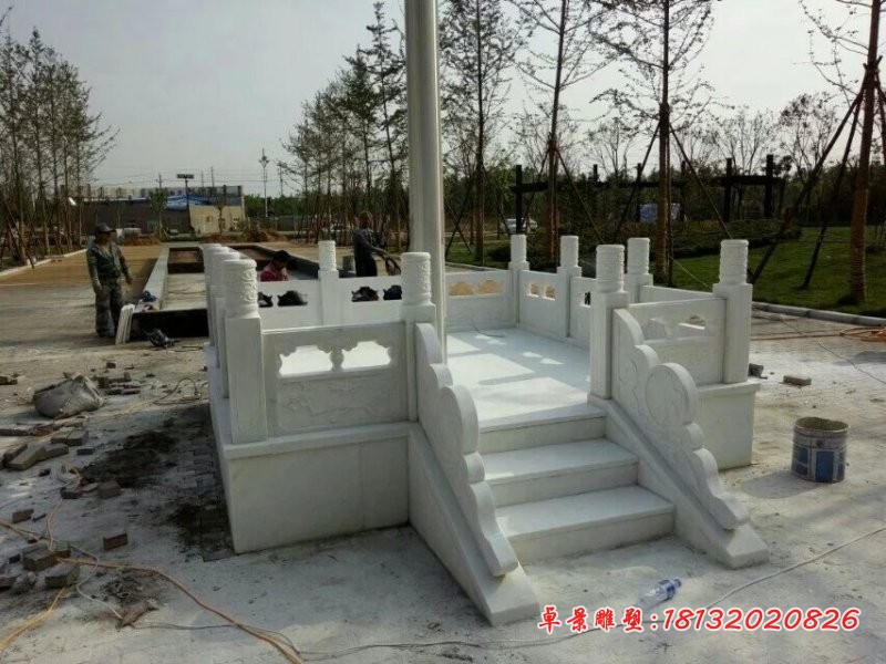 国旗台雕塑汉白玉石雕升旗台 (1)