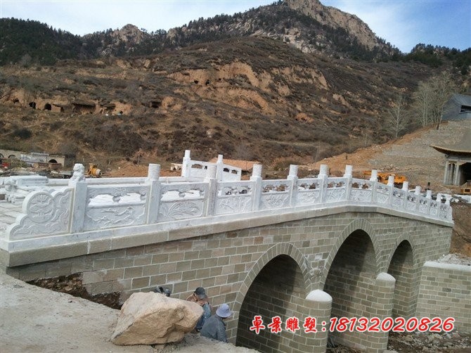 汉白玉栏板石雕石桥栏板雕塑