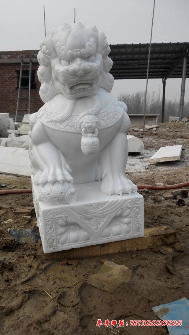 汉白玉狮子雕塑北京狮子石雕 
