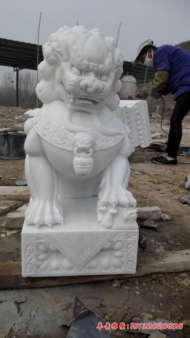汉白玉狮子雕塑北京狮子石雕 