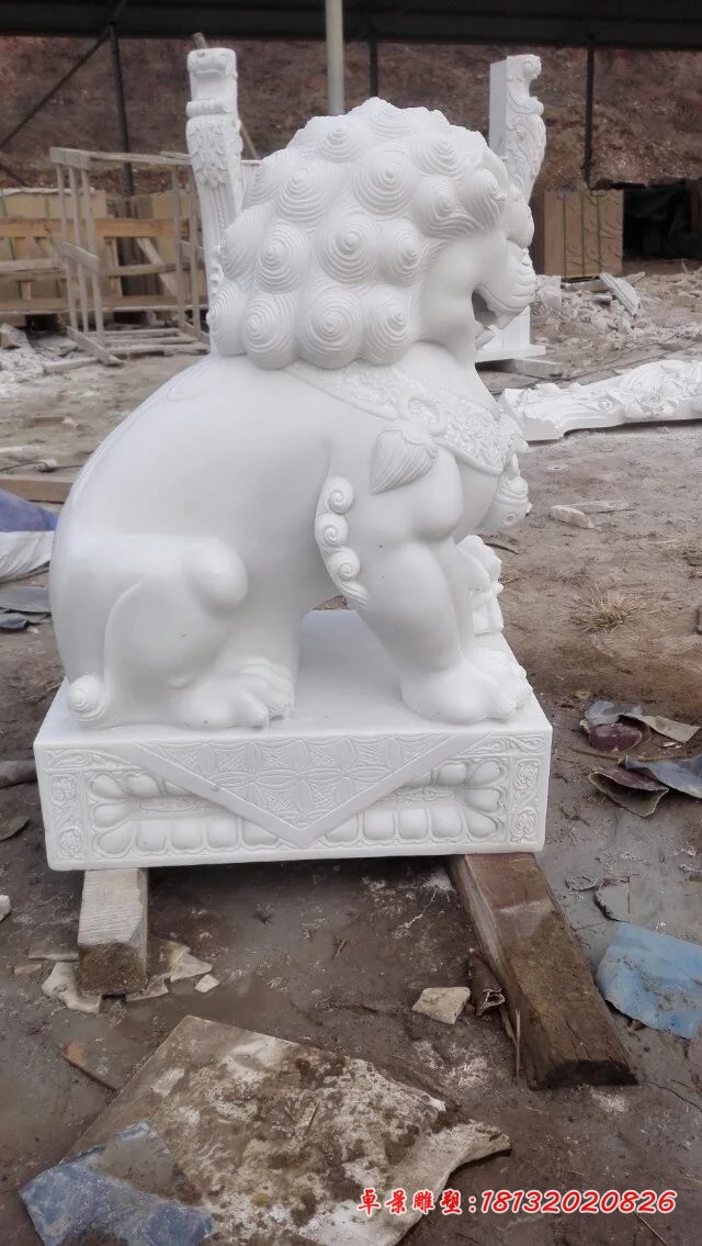 汉白玉狮子雕塑北京狮子石雕 