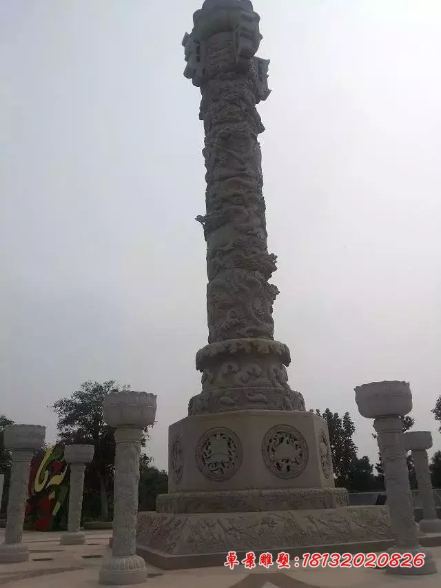 龙柱石雕仿古石龙柱雕塑 