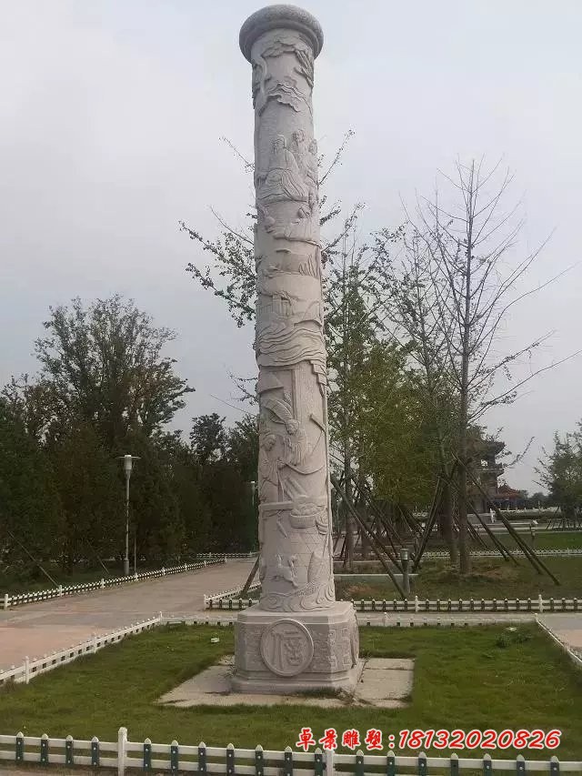 龙柱石雕仿古石龙柱雕塑 