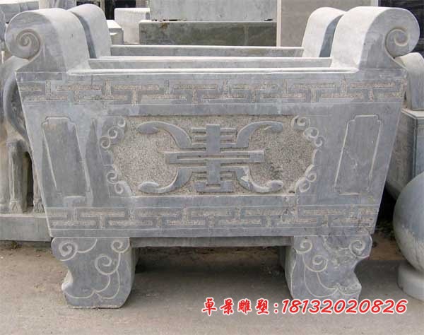青石方鼎雕塑寺庙石雕鼎