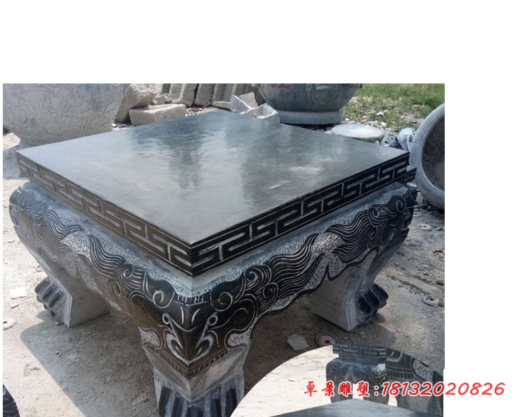 青石方桌凳 庭院石桌凳