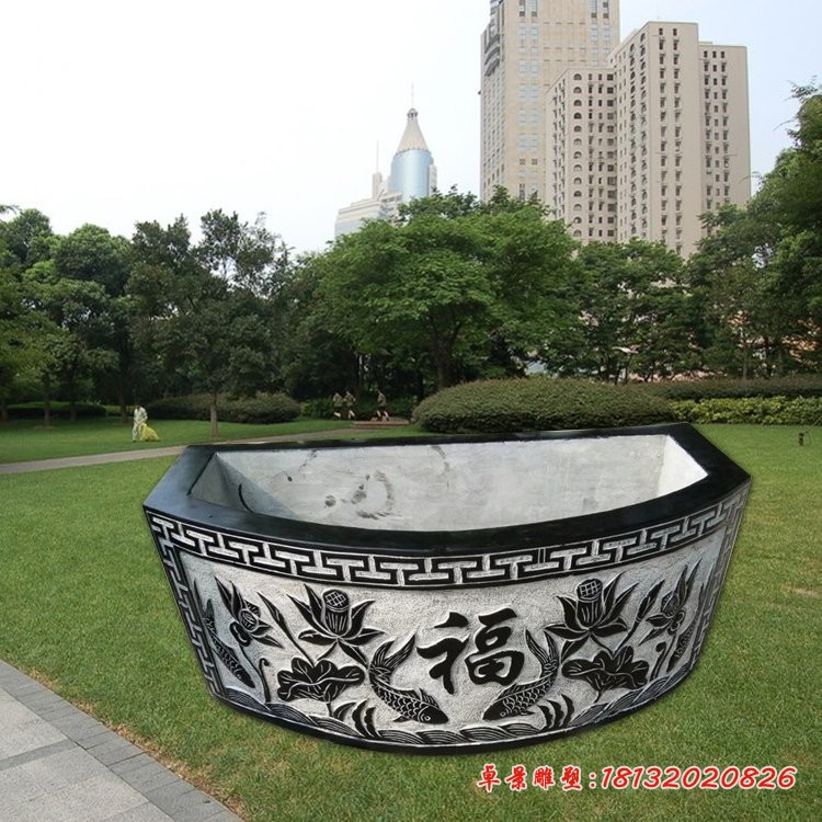 青石仿古流水石槽 庭院流水摆件石雕 