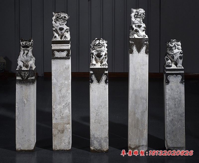 青石拴马桩，辟邪石雕