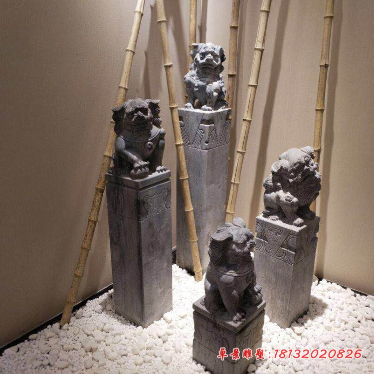 狮子拴马柱公园仿古拴马柱石雕 