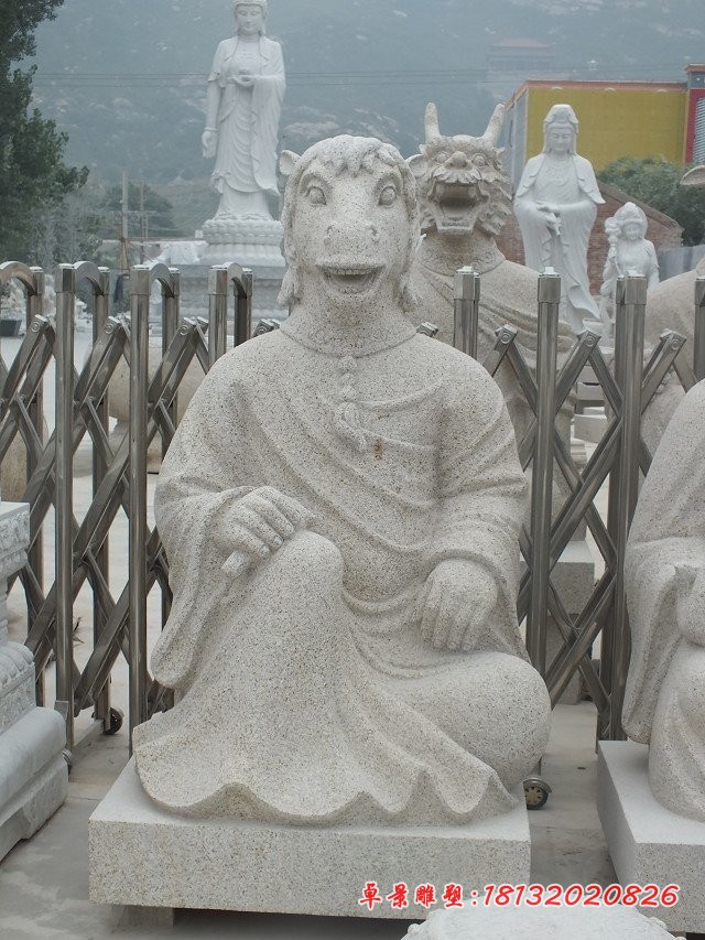 十二生肖石雕大理石动物雕塑 