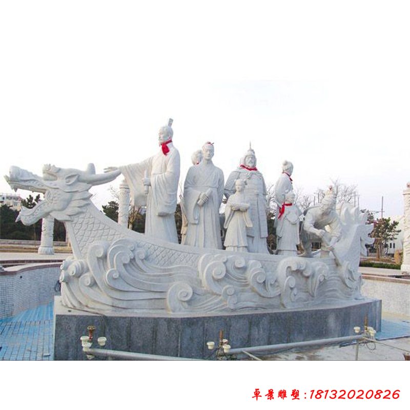 八仙过海石雕，人物石雕 (1)