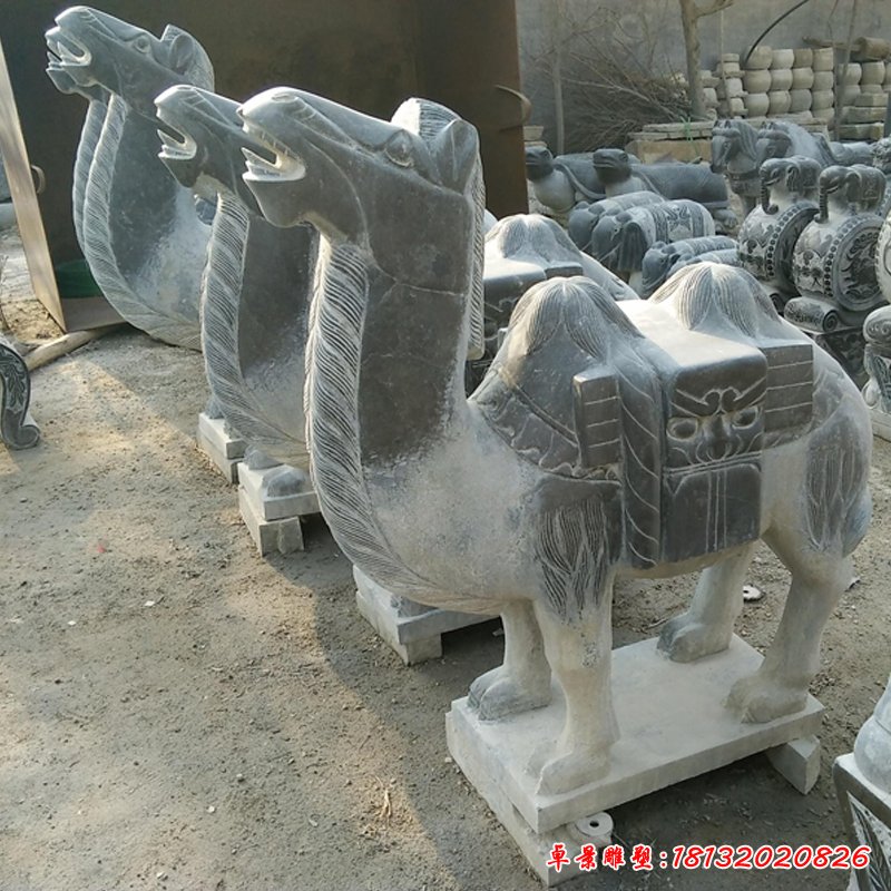 骆驼石雕，青石动物雕塑 (2)