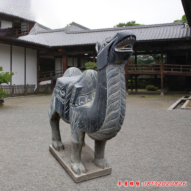 骆驼石雕，青石动物雕塑