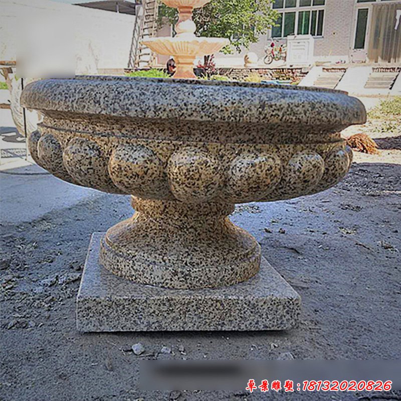 大理石花盆   石雕小区景观雕塑