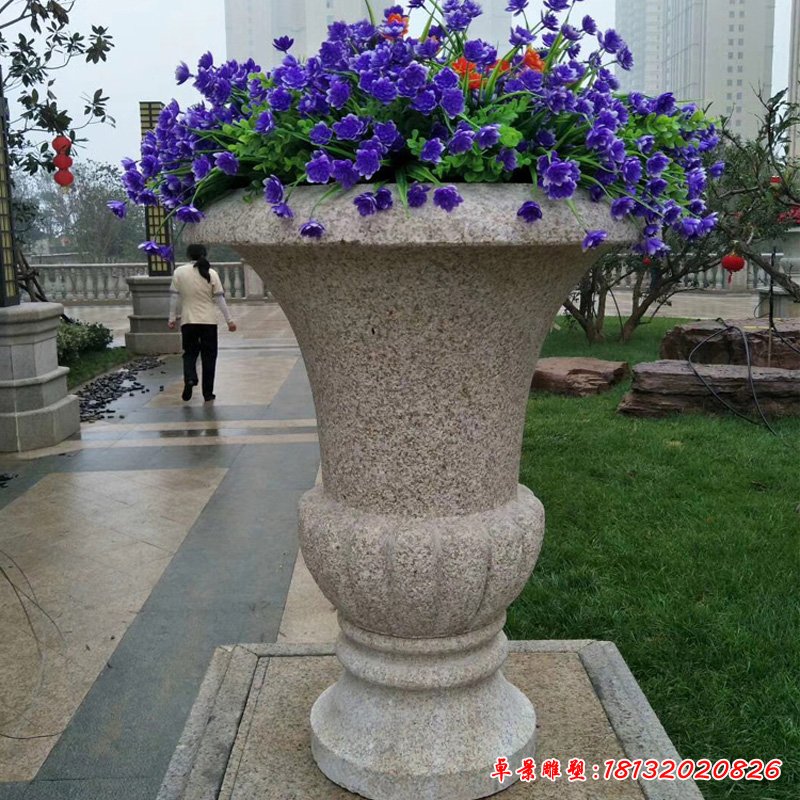 大理石花盆  石雕别墅景观雕塑