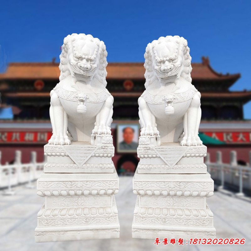 动物狮子汉白玉狮子雕塑 (189)