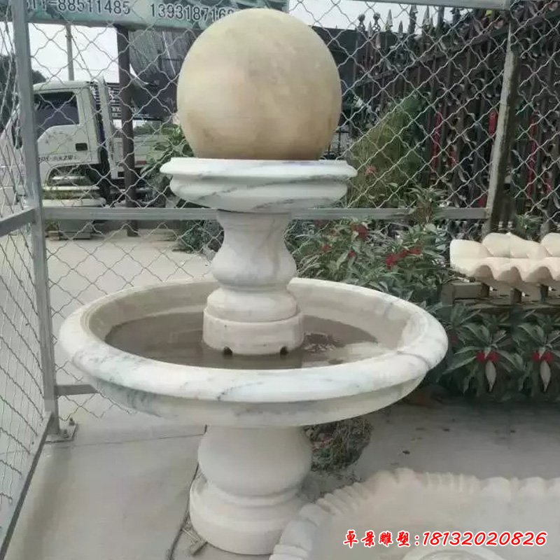 风水球石雕，风水球喷泉雕塑 (2)