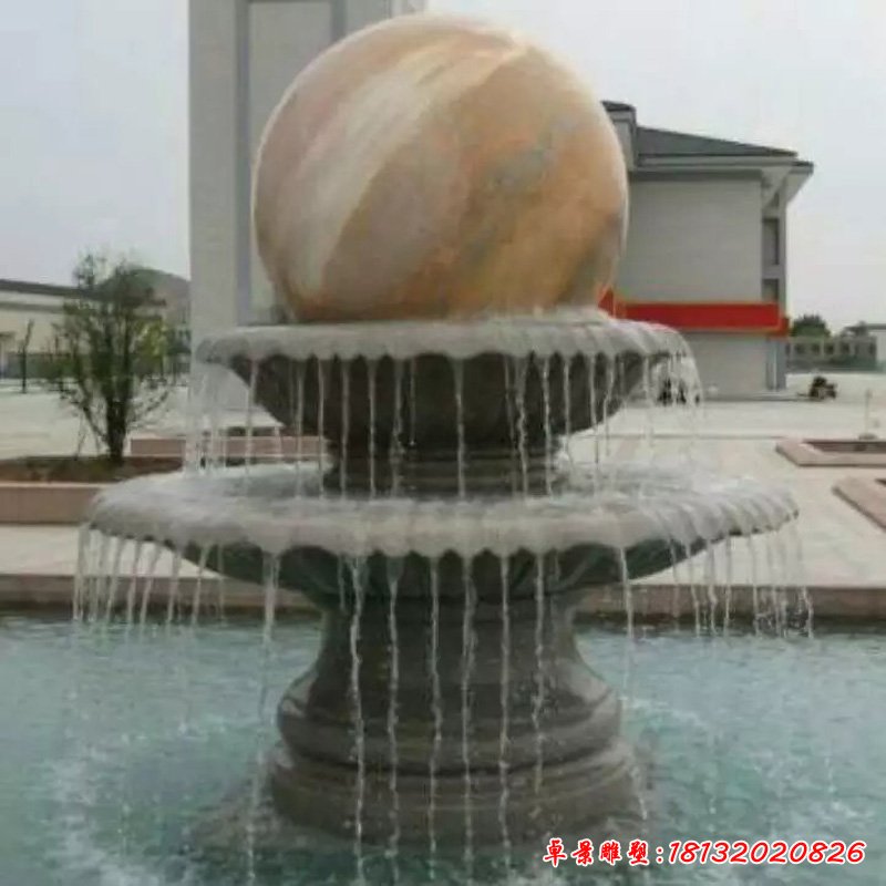 风水球石雕，风水球喷泉