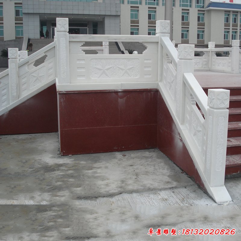 石雕升旗台，汉白玉升旗台雕塑 (2)