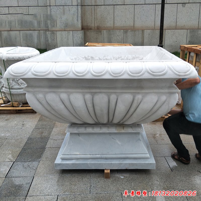 小型石花盆，景观花盆石雕 (5)