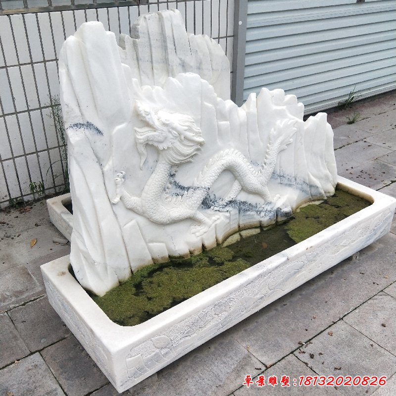 大理石假山水池  石雕公园景观雕塑