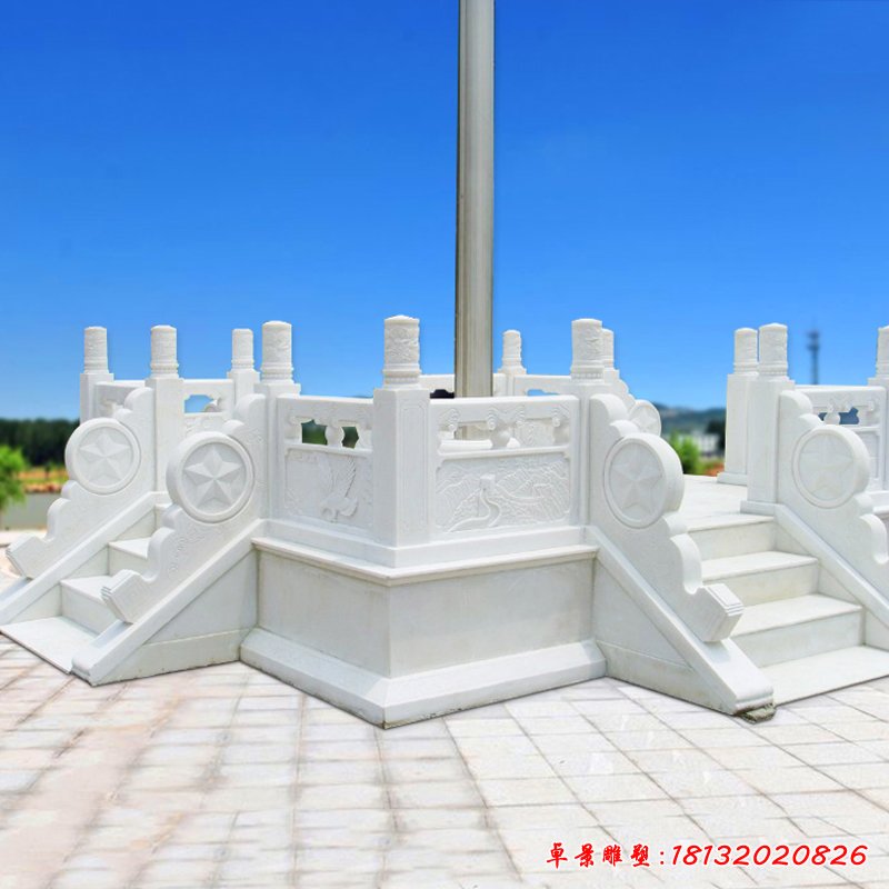 汉白玉升旗台  石雕广场景观雕塑