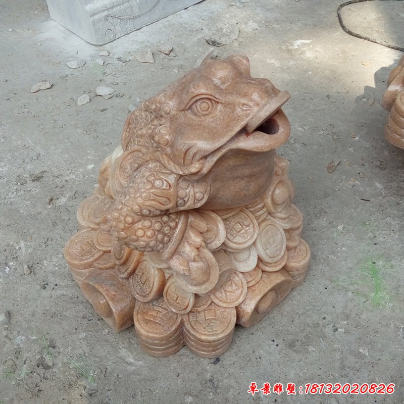 晚霞红招财金蟾石雕 (14)