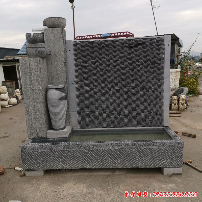 石雕仿古流水摆件 青石石雕 喷泉景观室内外庭院装饰96307