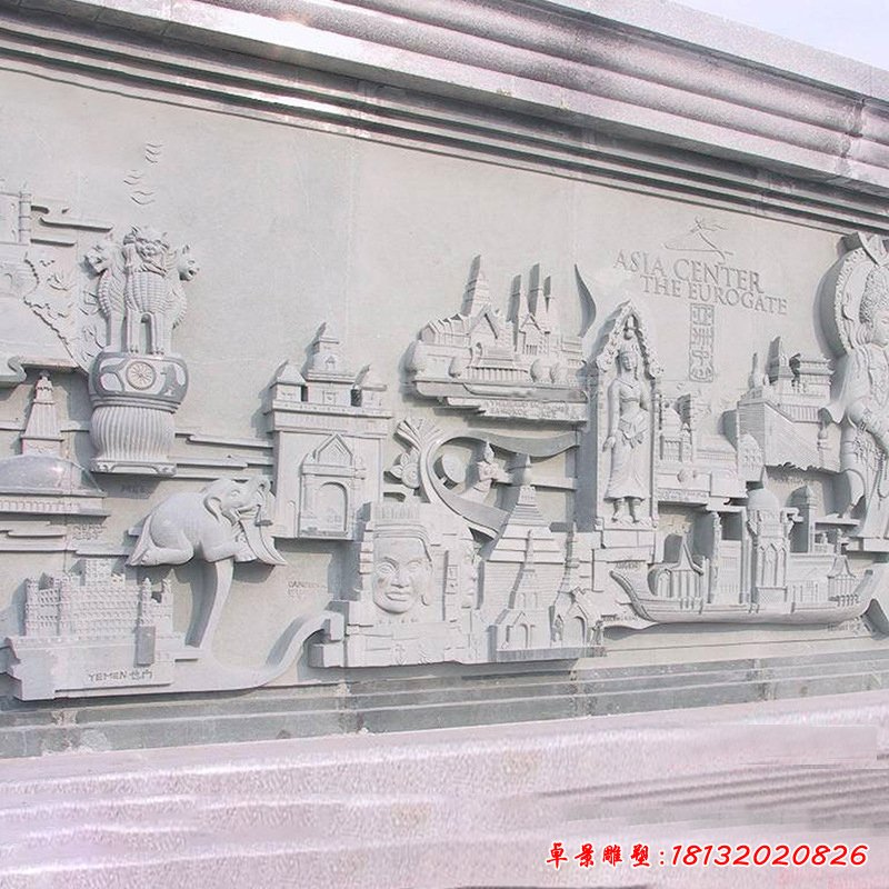 厂家直销石雕浮雕艺术壁画公园历史人物典故园林砂岩景观53963