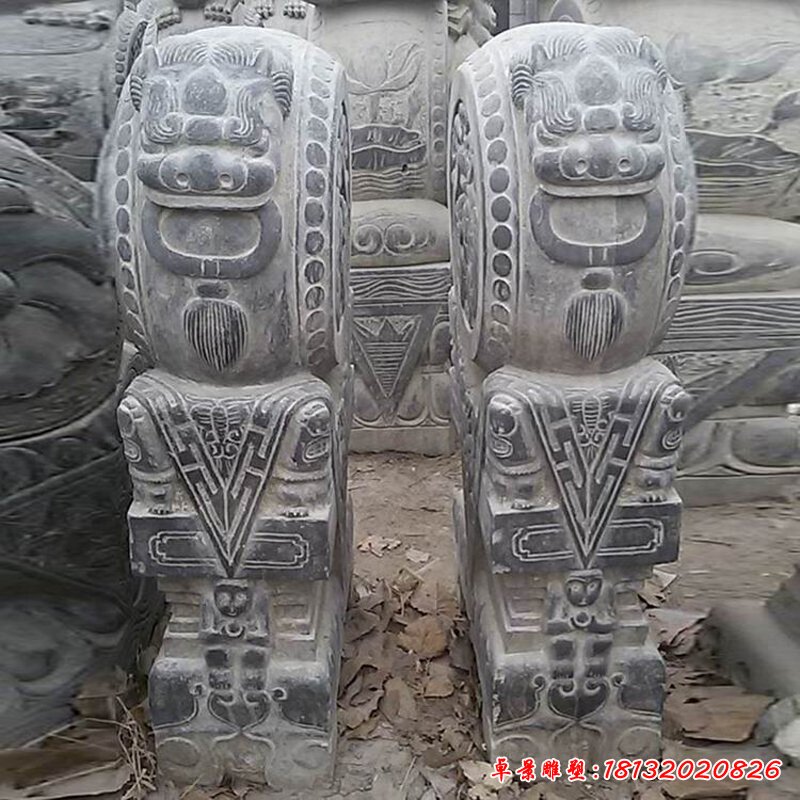 青石狮子门墩石雕  门口抱鼓石雕塑 (5)