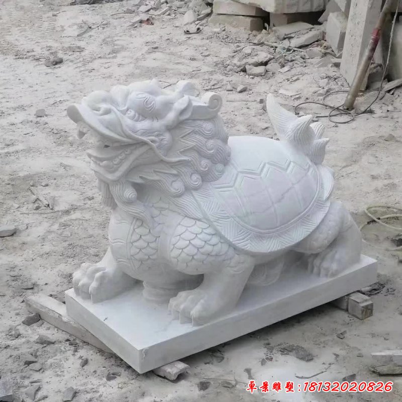 汉白玉龙龟雕塑