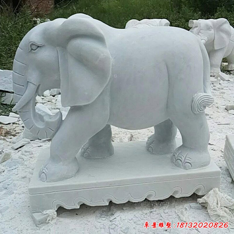 大理石大象雕塑 (682)