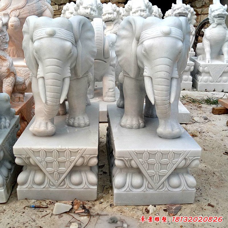 大理石大象雕塑 (681)