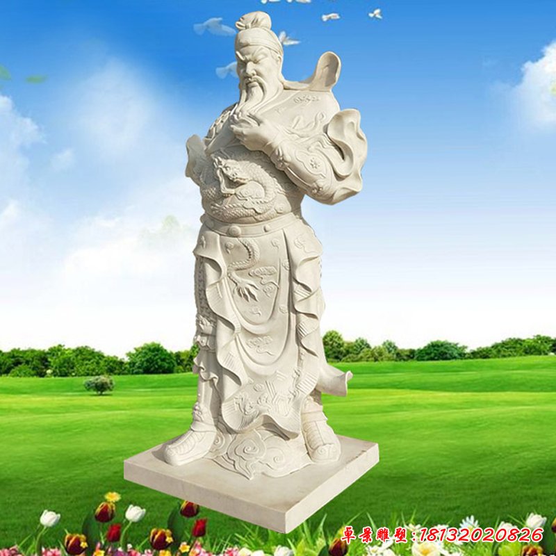 大理石关公石雕,广场古代名人石雕