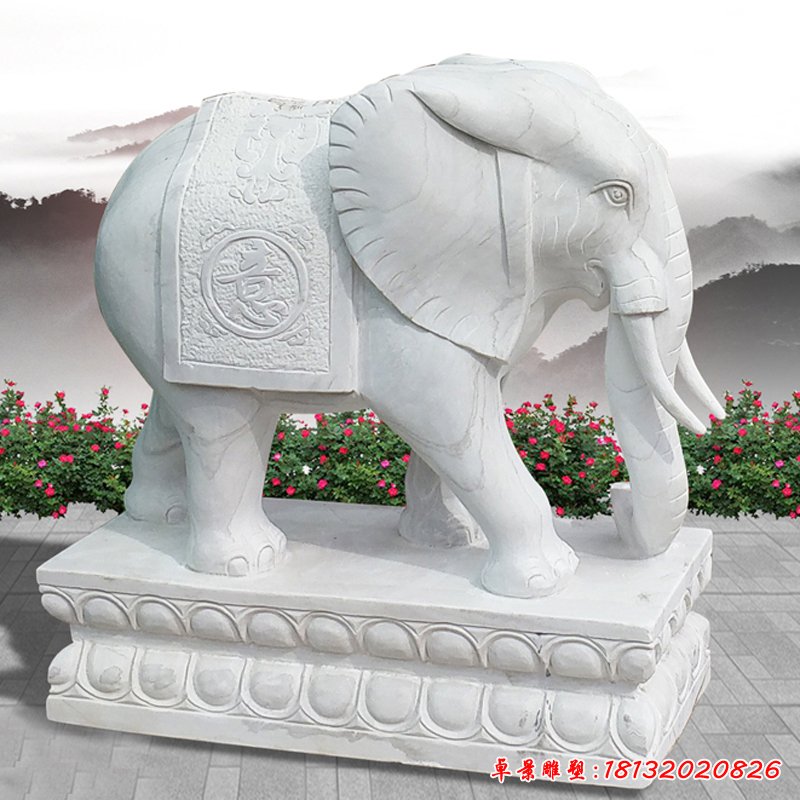 大理石小象雕塑 (170)