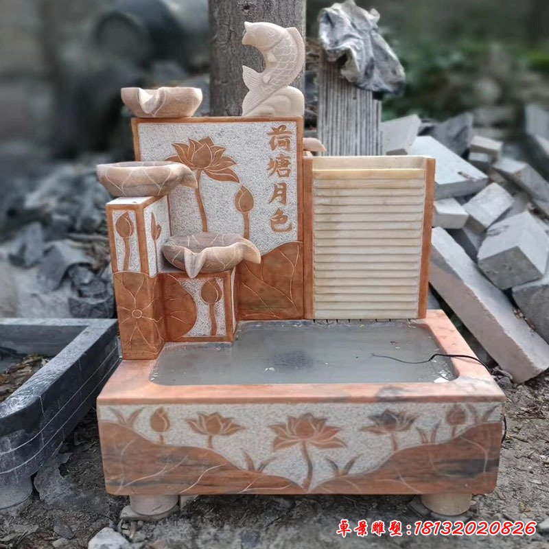 青石石雕室内流水景盆景鱼缸花盆大理石大型水幕墙摆件现货118744