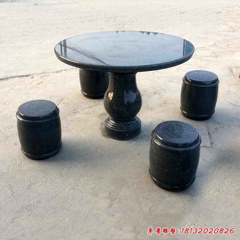 大理石桌凳  石雕小区景观雕塑 (4)