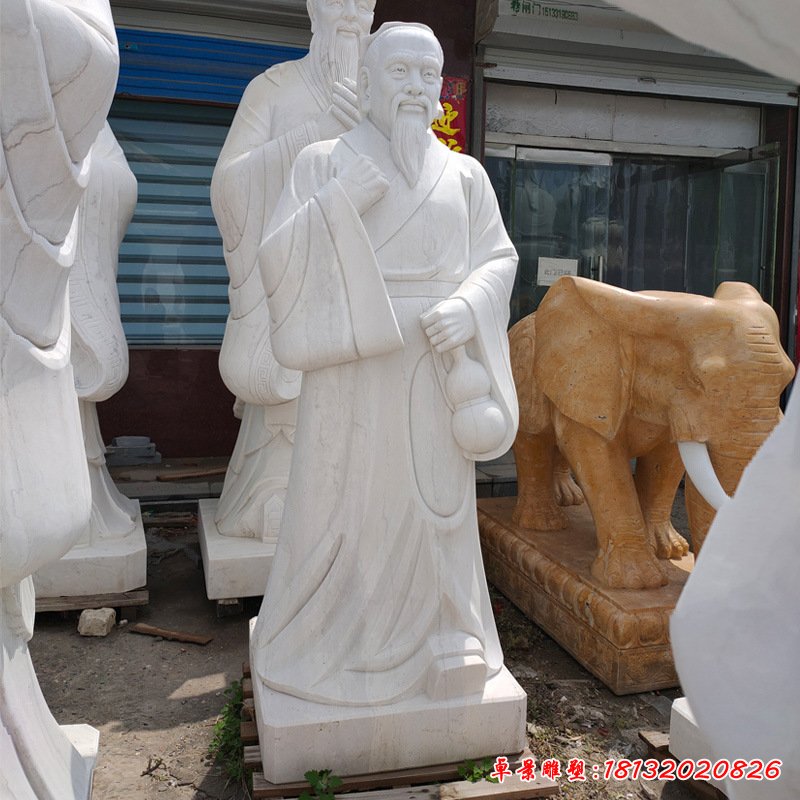 石雕汉白玉华佗雕像 厂家定制加工校园名人像 名医雕像各种伟人像106111
