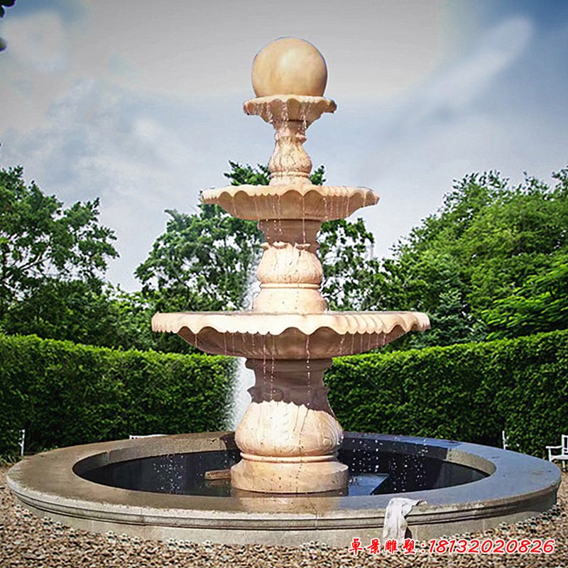 大理石风水球  石雕小区景观雕塑 (19)