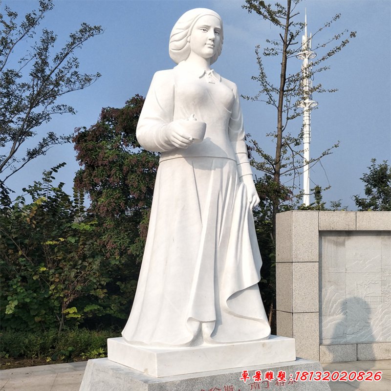 汉白玉南丁格尔石雕，名人石雕