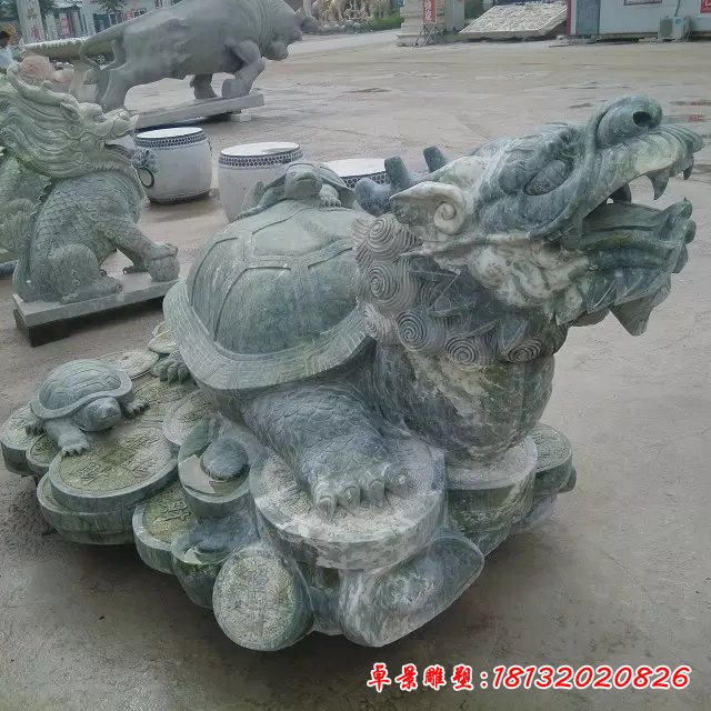 龙龟石雕，仿古龙龟雕塑 (2)