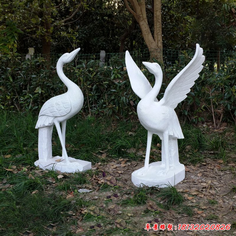 大理石仙鹤雕塑