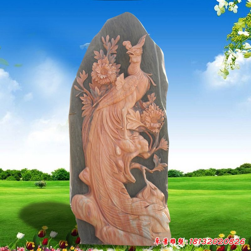 大理石凤凰  石雕广场动物摆件