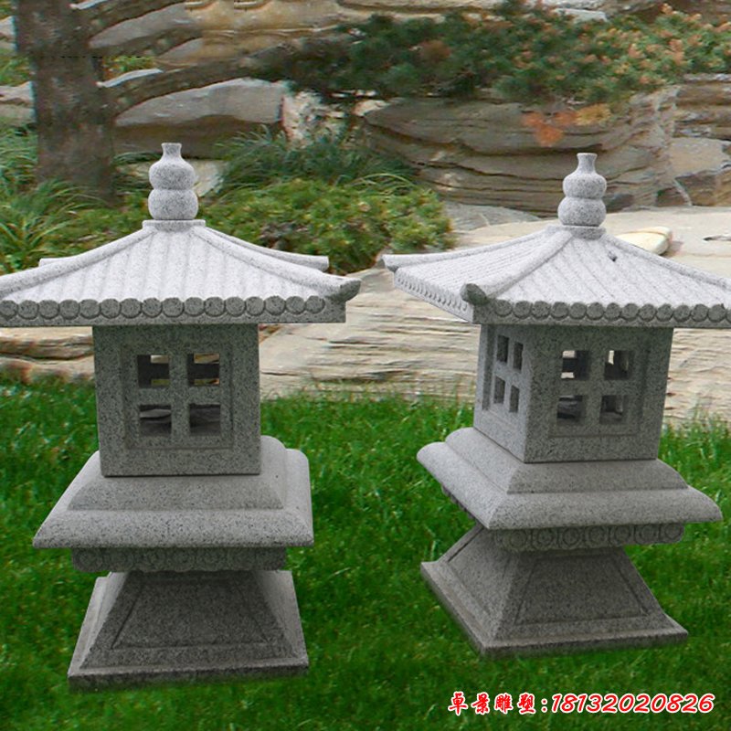 大理石灯，园林景观石雕