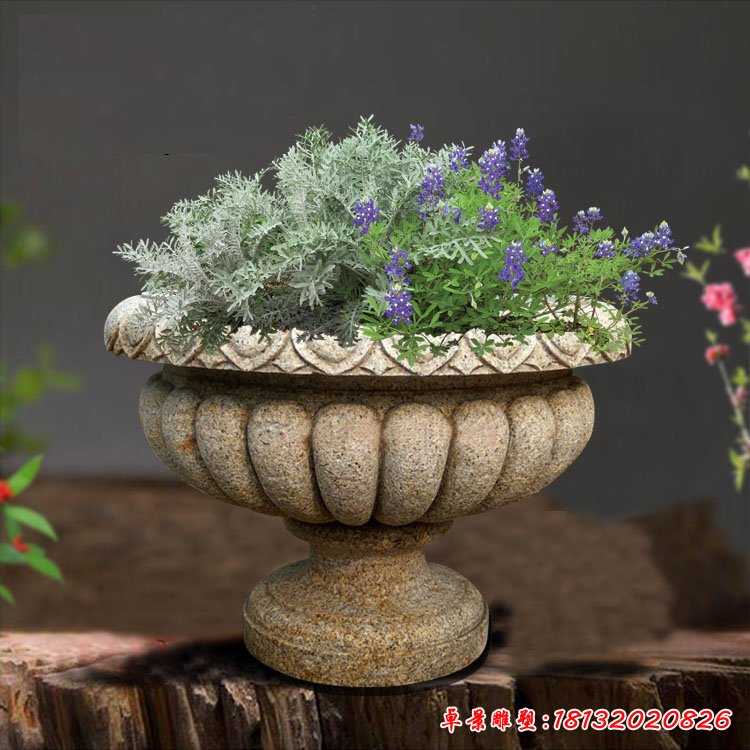 大理石花盆雕塑 (8)